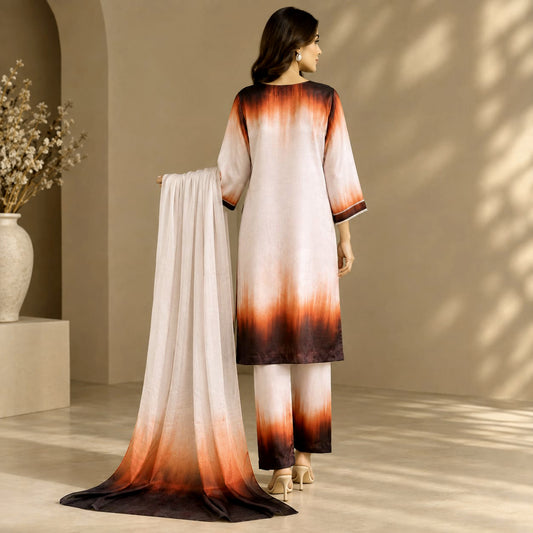 ANGAAR SHAMOSSILK | 3 PCS Stitch SUIT